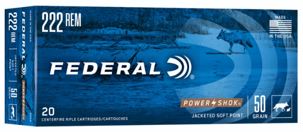 Picture of Federal Power-Shok Hunting 222 Rem 50 Gr Jacketed Soft Point (Jsp) 20 Per Box/ 10 Cs 