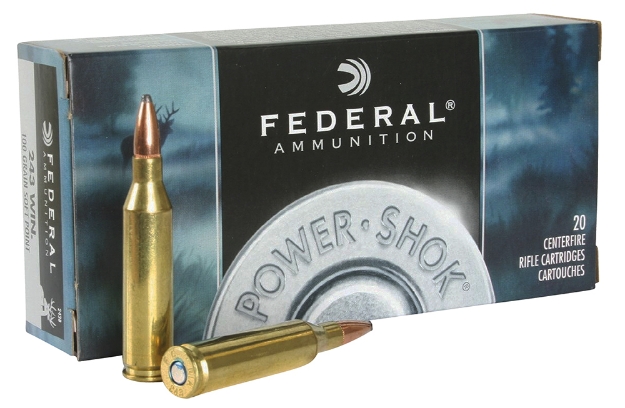 Picture of Federal Power-Shok Hunting 243 Win 100 Gr Jacketed Soft Point (Jsp) 20 Per Box/ 10 Cs 