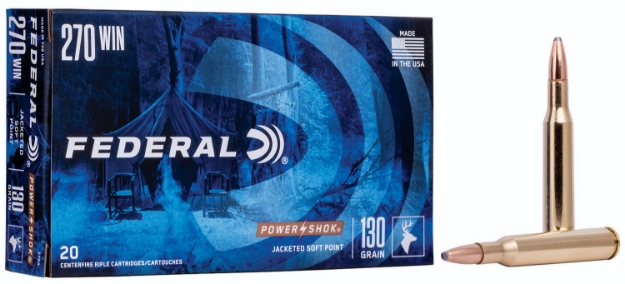 Picture of Federal Power-Shok Hunting 270 Win 130 Gr Jacketed Soft Point (Jsp) 20 Per Box/ 10 Cs 