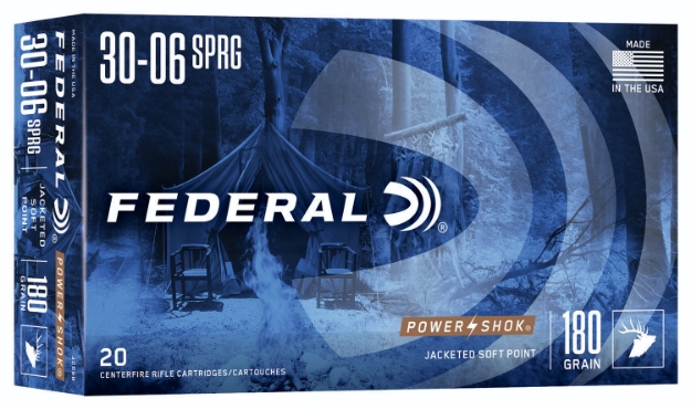 Picture of Federal Power-Shok Hunting 30-06 Springfield 180 Gr Jacketed Soft Point (Jsp) 20 Per Box/ 10 Cs 