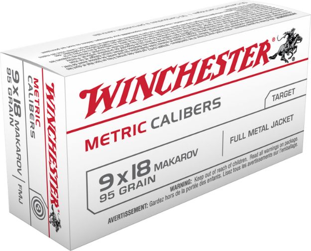 Picture of Winchester Ammo Usa Metric 9X18 Makarov 95 Gr Full Metal Jacket (Fmj) 50 Bx/ 20 Cs 