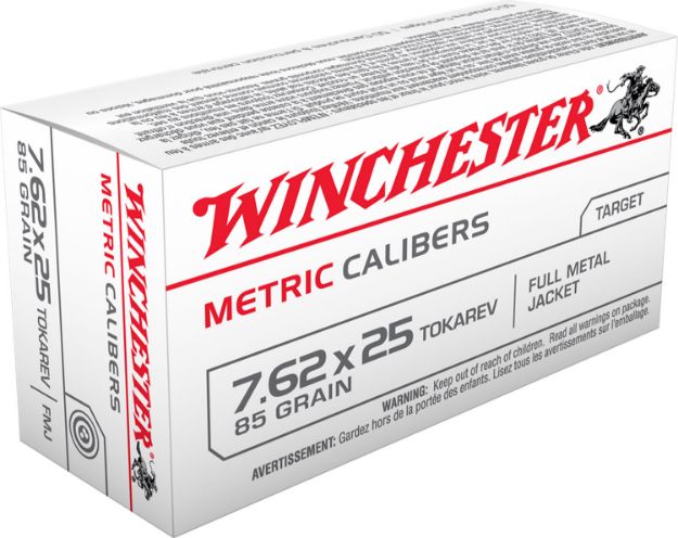 Picture of Winchester Ammo Usa Metric 7.62X25mm Tokarev 85 Gr Full Metal Jacket (Fmj) 50 Bx/30 Cs 