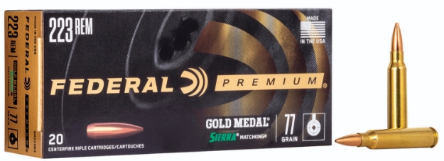 Picture of Federal Premium Gold Medal 223 Rem 77 Gr Sierra Matchking Bthp 20 Per Box/ 10 Cs 