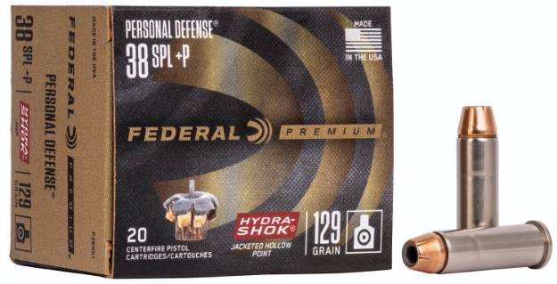 Picture of Federal Premium Personal Defense 38 Special +P 129 Gr Hydra-Shok Jacketed Hollow Point 20 Bx/ 25 Cs 