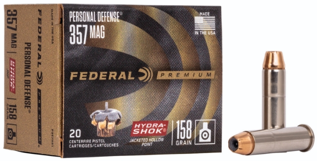 Picture of Federal Premium Personal Defense 357 Mag 158 Gr Hydra-Shok Jacketed Hollow Point 20 Per Box/25 Cs 