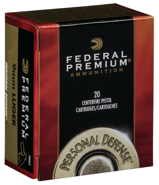 Picture of Federal Premium Personal Defense 9Mm Luger 124 Gr Hydra-Shok Jacketed Hollow Point 20 Per Box/25 Cs 