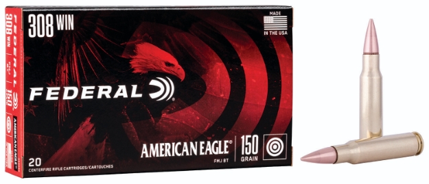 Picture of Federal American Eagle Rifle 308 Win 150 Gr Full Metal Jacket Boat-Tail (Fmjbt) 20 Per Box/ 25 Cs 