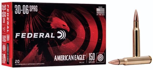 Picture of Federal American Eagle Rifle 30-06 Springfield 150 Gr Full Metal Jacket Boat-Tail (Fmjbt) 20 Per Box/ 25 Cs 