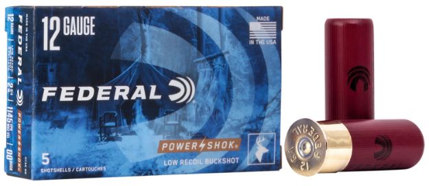 Picture of Federal Power-Shok Low Recoil 12 Gauge 2.75" 9 Pellets 1 3/16 Oz 00 Buck Shot 5 Per Box/ 50 Cs 