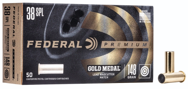 Picture of Federal Premium Gold Medal 38 Special 148 Gr Lead Wadcutter (Ldwc) 50 Per Box/20 Cs 