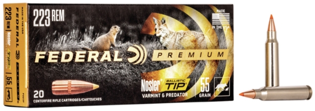 Picture of Federal Premium Varmint & Predator 223 Rem 55 Gr 3240 Fps Nosler Ballistic Tip (Nbt) 20 Bx/10 Cs 