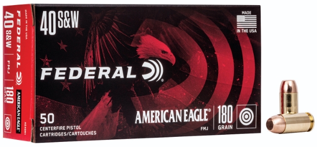 Picture of Federal American Eagle Handgun 40 S&W 180 Gr Full Metal Jacket (Fmj) 50 Per Box/ 20 Cs 