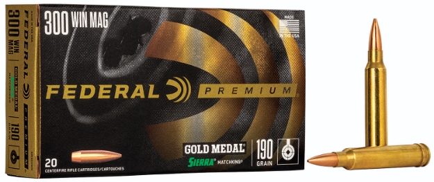 Picture of Federal Premium Gold Medal 300 Win Mag 190 Gr Sierra Matchking Bthp 20 Per Box/ 10 Cs 