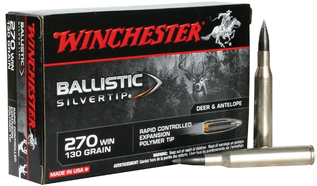 Picture of Winchester Ammo Ballistic Silvertip 270 Win 130 Gr Rapid Controlled Expansion Polymer Tip 20 Per Box/ 10 Cs 