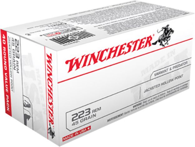 Picture of Winchester Ammo Usa 223 Rem 45 Gr 3600 Fps Jacketed Hollow Point (Jhp) 40 Bx/10 Cs 