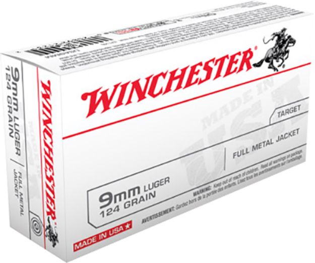 Picture of Winchester Ammo Usa Target 9Mm Luger 124 Gr Full Metal Jacket (Fmj) 50 Per Box/ 10 Cs 