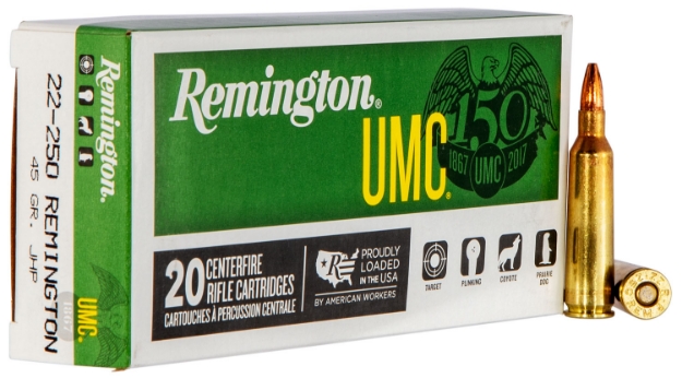 Picture of Remington Ammunition Umc Target 22-250 Rem 45 Gr Jacketed Hollow Point (Jhp) 20 Per Box/ 10 Cs 