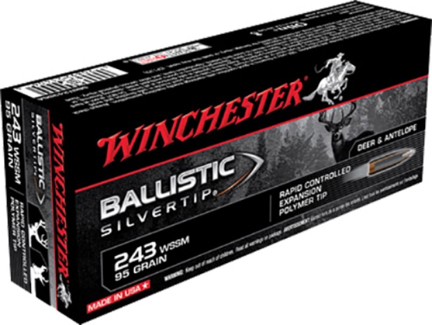 Picture of Winchester Ammo Ballistic Silvertip 243 Wssm 95 Gr Rapid Controlled Expansion Polymer Tip 20 Per Box/ 10 Cs 