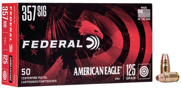 Picture of Federal American Eagle Handgun 357 Sig 125 Gr Full Metal Jacket (Fmj) 50 Per Box/ 20 Cs 