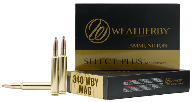 Picture of Weatherby Select Plus 340 Wthby Mag 250 Gr 2941 Fps Nosler Spitzer Partition (Spt) 20 Bx/10 Cs 