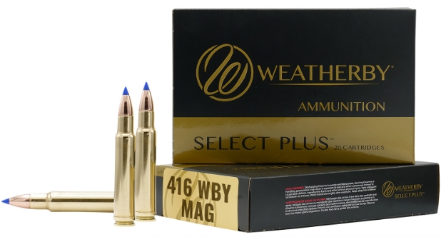 Picture of Weatherby Select Plus 416 Wthby Mag 400 Gr 2700 Fps Soft Point Round Nose (Sprn) 20 Bx/10 Cs 