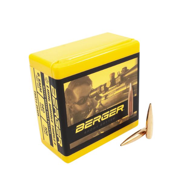 Picture of Berger Bullets Target Match Grade 6.5 Creedmoor .264 140 Gr Tangent Long Range Boat-Tail 100 Per Box 