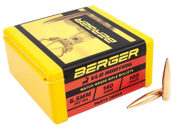 Picture of Berger Bullets Vld Hunting Long Range 6.5 Creedmoor .264 140 Gr Secant Very Low Drag 100 Per Box 