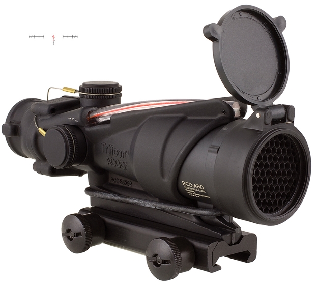 Picture of Trijicon Acog Black Hardcoat Anodized 4X32mm Illuminated Red Chevron Reticle 