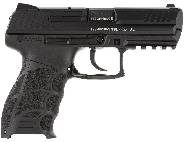 Picture of Hk P30 V1 Light Lem 9Mm Luger Caliber With 3.85" Barrel, 10+1 Capacity, Overall Black Finish, Picatinny Rail Frame, Serrated Steel Slide & Interchangeable Backstrap Grip Includes 2 Mags 