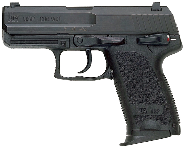 Picture of Hk Usp V7 Lem Compact 45 Acp 8+1 3.78" Black Polygonal Rifled Barrel, Black Serrated Slide, Black Polymer Frame, Black Polymer Grip, Ambidextrous 