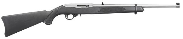 Picture of Ruger 10/22 Carbine 22 Lr 10+1 18.50" Barrel, Satin Stainless Steel, Black Synthetic Stock, Cross-Bolt Manual Safety 