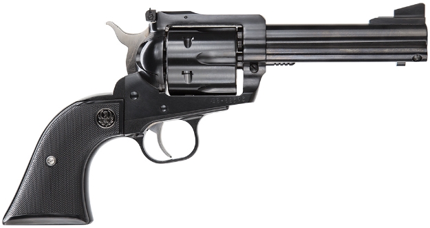 Picture of Ruger Blackhawk Convertible 45 Colt (Lc) Or 45 Acp Blued Alloy Steel 4.63" Barrel & Two Interchangeable 6Rd Cylinders, Checkered Black Hard Rubber Grip 