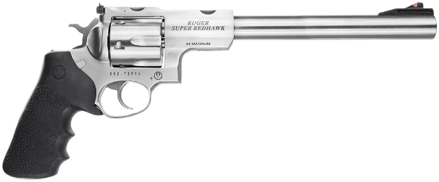 Picture of Ruger Super Redhawk 44 Rem Mag 9.50" Integrated Base Barrel 6Rd Cylinder, Satin Stainless Steel, Hogue Tamer Monogrip, Transfer Bar Safety, Optics Ready 