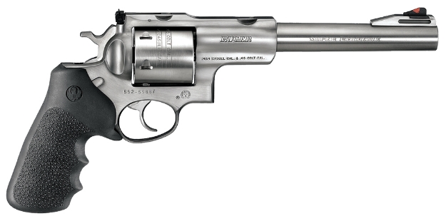 Picture of Ruger Super Redhawk 454 Casull 7.50" Integrated Base Barrel 6Rd Cylinder, Satin Stainless Steel, Hogue Tamer Monogrip, Transfer Bar Safety, Optics Ready 