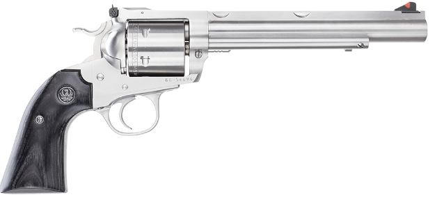 Picture of Ruger Super Blackhawk Hunter 44 Rem Mag 6Rd 7.50" Intergrated Base Barrel 6Rd Cylinder, Satin Stainless Steel, Bisley Black Laminate Grip, Transfer Bar Safety, Optics Ready 