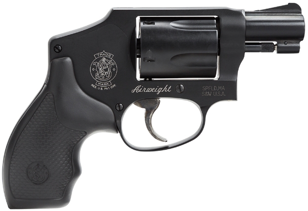 Picture of Smith & Wesson Model 442 38 S&W Spl +P 1.88" Stainless Steel Barrel , 5Rd Carbon Steel Cylinder , Aluminum J-Frame , Black Metal Finish , Integral Front Sight , No Lock 