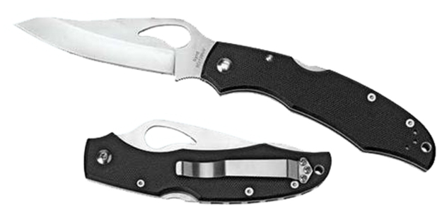 Picture of Spyderco Byrd Cara Cara 2 Lightweight 3.75" Folding Drop Point Part Serrated 8Cr13mov Ss Blade Black Textured Frn Handle Includes Pocket Clip 