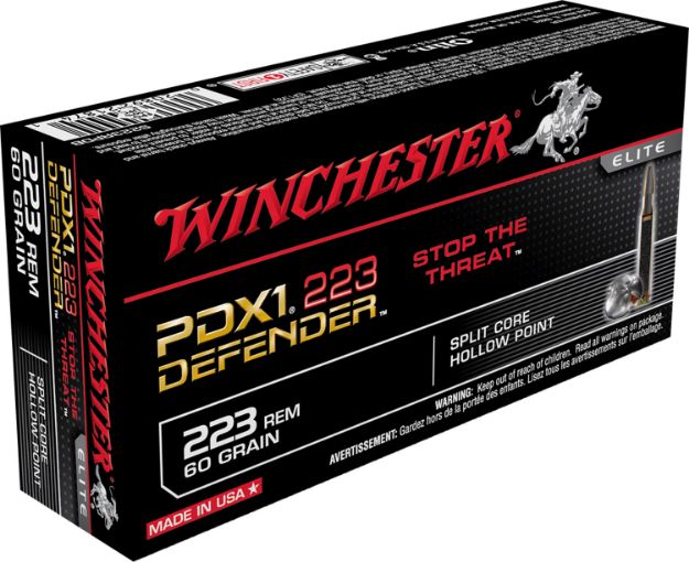 Picture of Winchester Ammo Pdx1 Defender Defense 223 Rem 60 Gr Split Core Hollow Point (Schp) 20 Per Box/ 10 Cs 