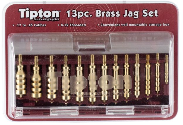 Picture of Tipton Jag Set Multi-Caliber 8-32/5-40 Thread Brass 13 Pieces Includes Storage Box 