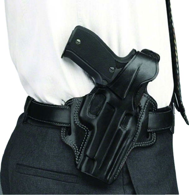 Picture of Galco Fletch Owb Black Leather Belt Slide Fits Glock 19 Gen1-5 Fits Glock 19X Fits Glock 23 Gen2-5 Right Hand 