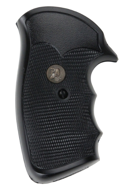 Picture of Pachmayr Gripper Grip Checkered Black Rubber With Finger Grooves For S&W K/L Frame With Square Butt 