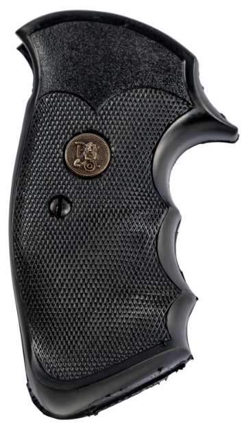 Picture of Pachmayr Gripper Professional Grip Checkered Black Rubber With Finger Grooves For S&W K/L Frame With Square Butt 