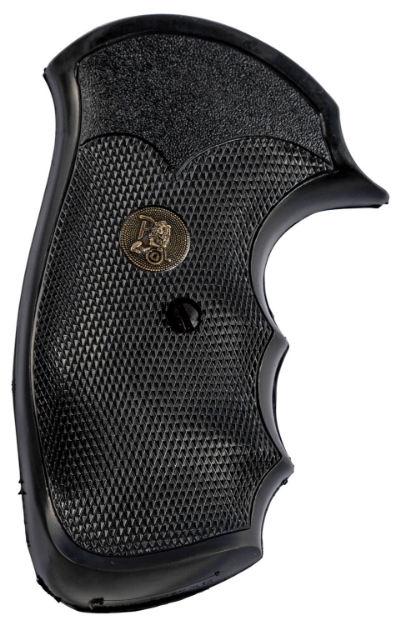 Picture of Pachmayr Gripper Grip Checkered Black Rubber With Finger Grooves For S&W J Frame With Round Butt 