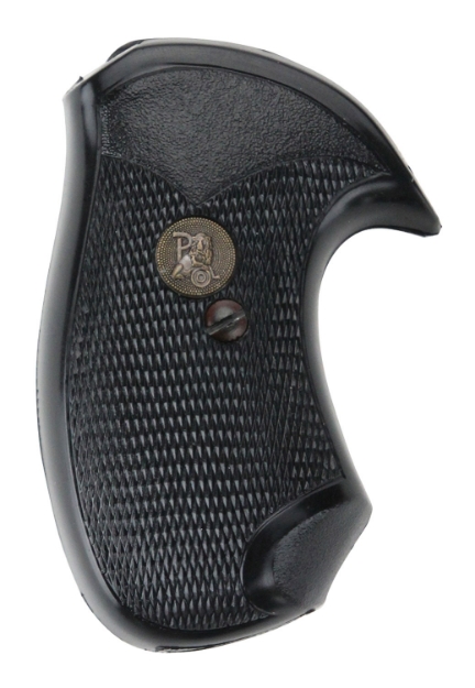 Picture of Pachmayr Compact Grip Checkered Black Rubber With Finger Grooves For Small Rossi Revolvers 