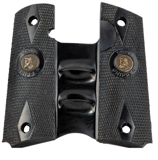 Picture of Pachmayr Signature Grip Checkered Black Rubber With Finger Grooves For 1911 