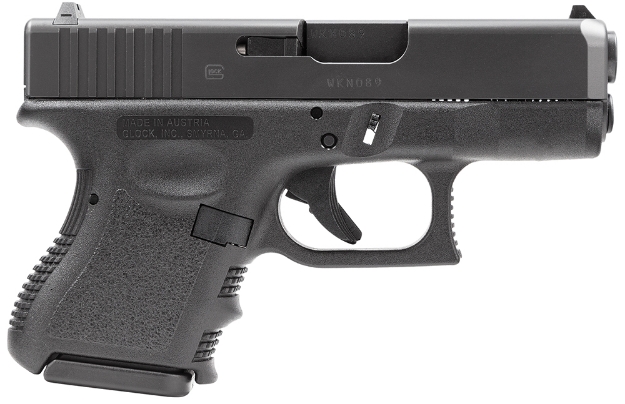 Picture of Glock G26 Gen3 Subcompact *Ca Compliant 9Mm Luger 3.43" Barrel 10+1, Black Frame & Slide, Finger Grooved Textured Polymer Grip, Safe Action Trigger 