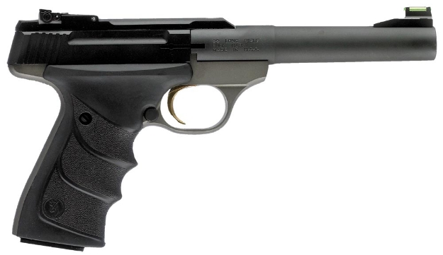 Picture of Browning Buck Mark Practical *Ca Compliant 22 Lr 10+1 5.50" Taper Bull Barrel, Matte Black Serrated Steel Slide, Matte Gray Aluminum Frame & Black Ultragrip Rx Grips 