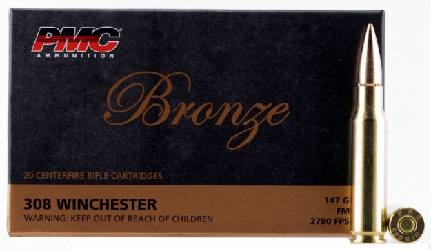 Picture of Pmc Bronze Target 308 Win 147 Gr Full Metal Jacket Boat-Tail (Fmjbt) 20 Per Box/ 25 Cs 