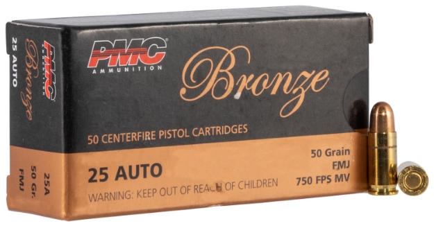 Picture of Pmc Bronze Target 25 Acp 50 Gr Full Metal Jacket (Fmj) 50 Per Box/ 20 Cs 