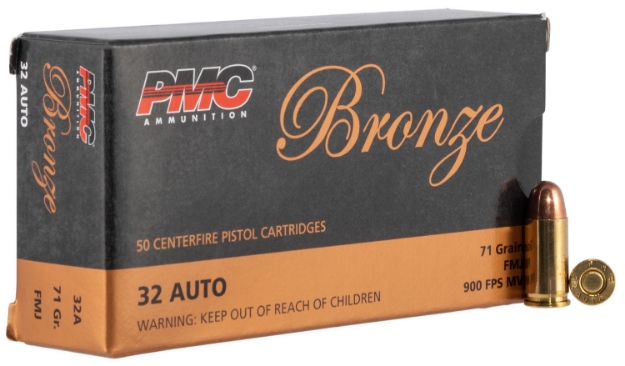 Picture of Pmc Bronze Target 32 Acp 71 Gr Full Metal Jacket (Fmj) 50 Per Box/ 20 Cs 